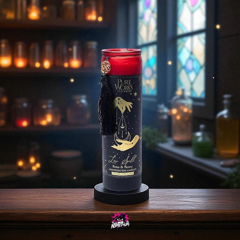 Bougie d’intention en verre avec pompon